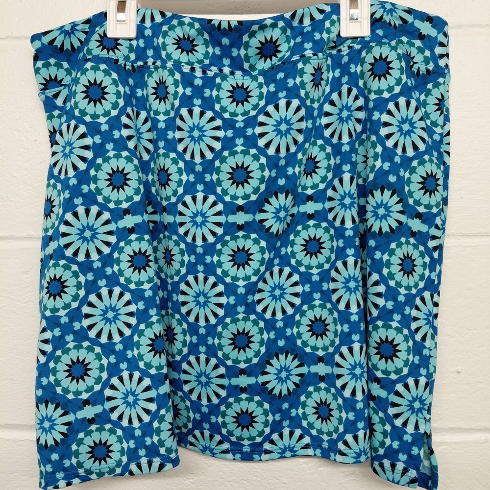 Tranquility Women Skirt Athletic Skort Size XL XLARGE Blue Green Geometric - Picture 2 of 7
